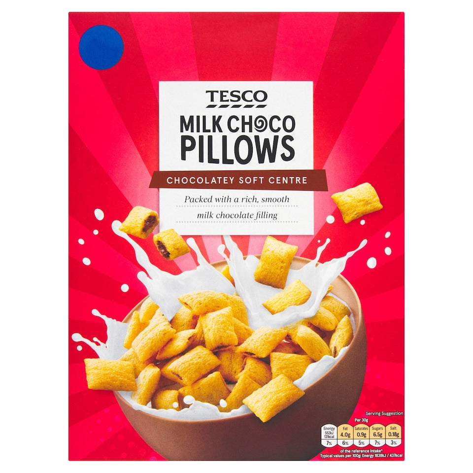 Tesco Milk Choco Pillows Cereal, 375g