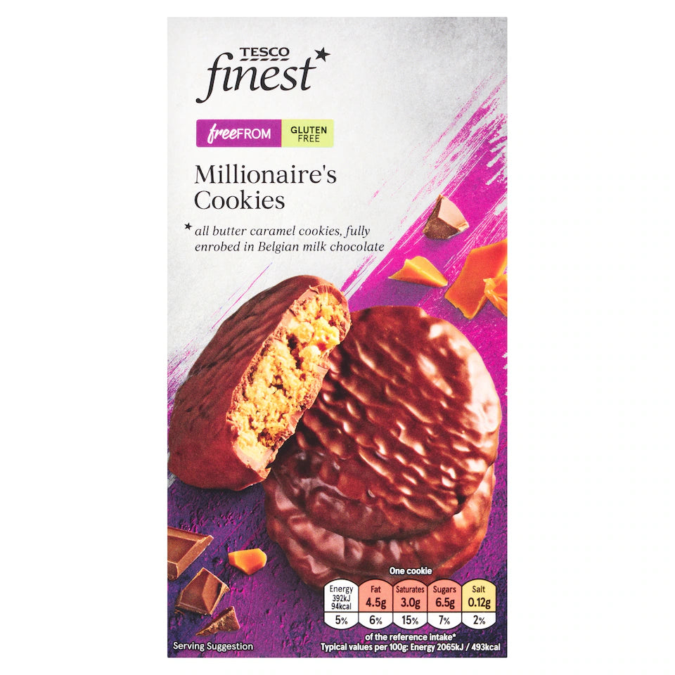 Tesco Finest Free From Millionaire's Cookies, 150g