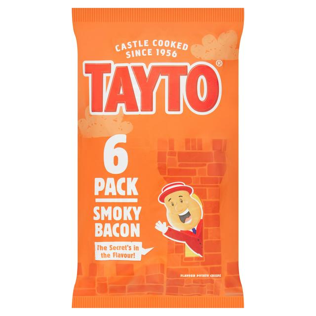 Tayto Smoky Bacon Flavour Potato Crisps, 6x25g