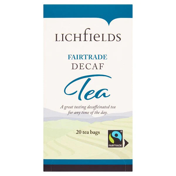 Lichfields Fairtrade Decaf Tea Bags, Pack of 20 Bags