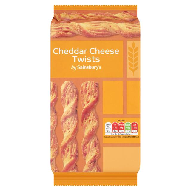 Sainsbury's Cheddar Cheese Twists, 125g