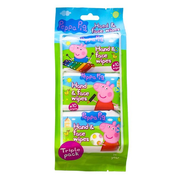 Peppa Pig Hand & Face Wet Wipes Multipack, triple pack