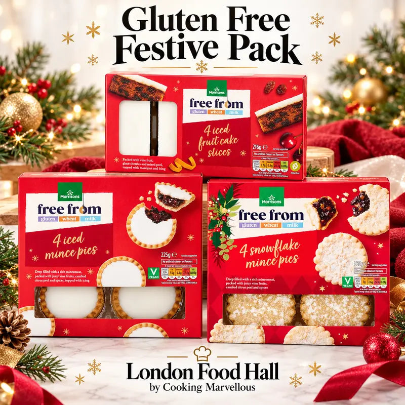 Morrisons Gluten Free Christmas Treats Bundle 661g – No Gluten, All the Festive Fun!  12 Cakes & Mince Pies