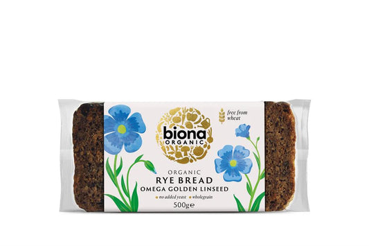 Biona Organic Rye Omega Golden Linseed Bread 500G