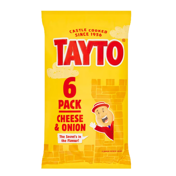 Tayto Crisps Cheese & Onion 6 pack (6x25g)
