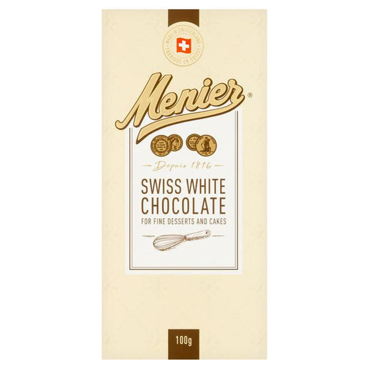 Menier Swiss White Chocolate For Fine Desserts And Cakes 100G