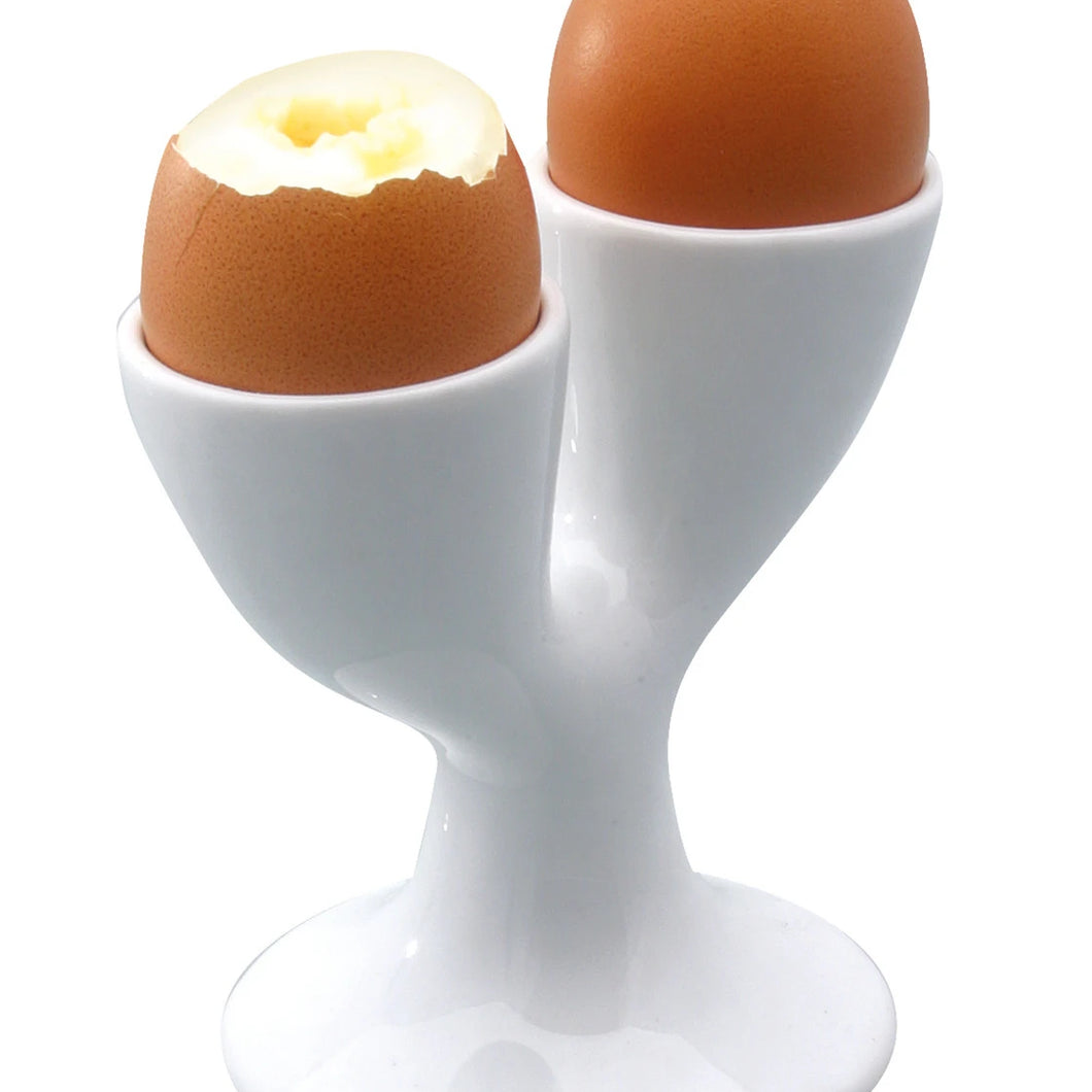 KitchenCraft White Porcelain Double Egg Cup