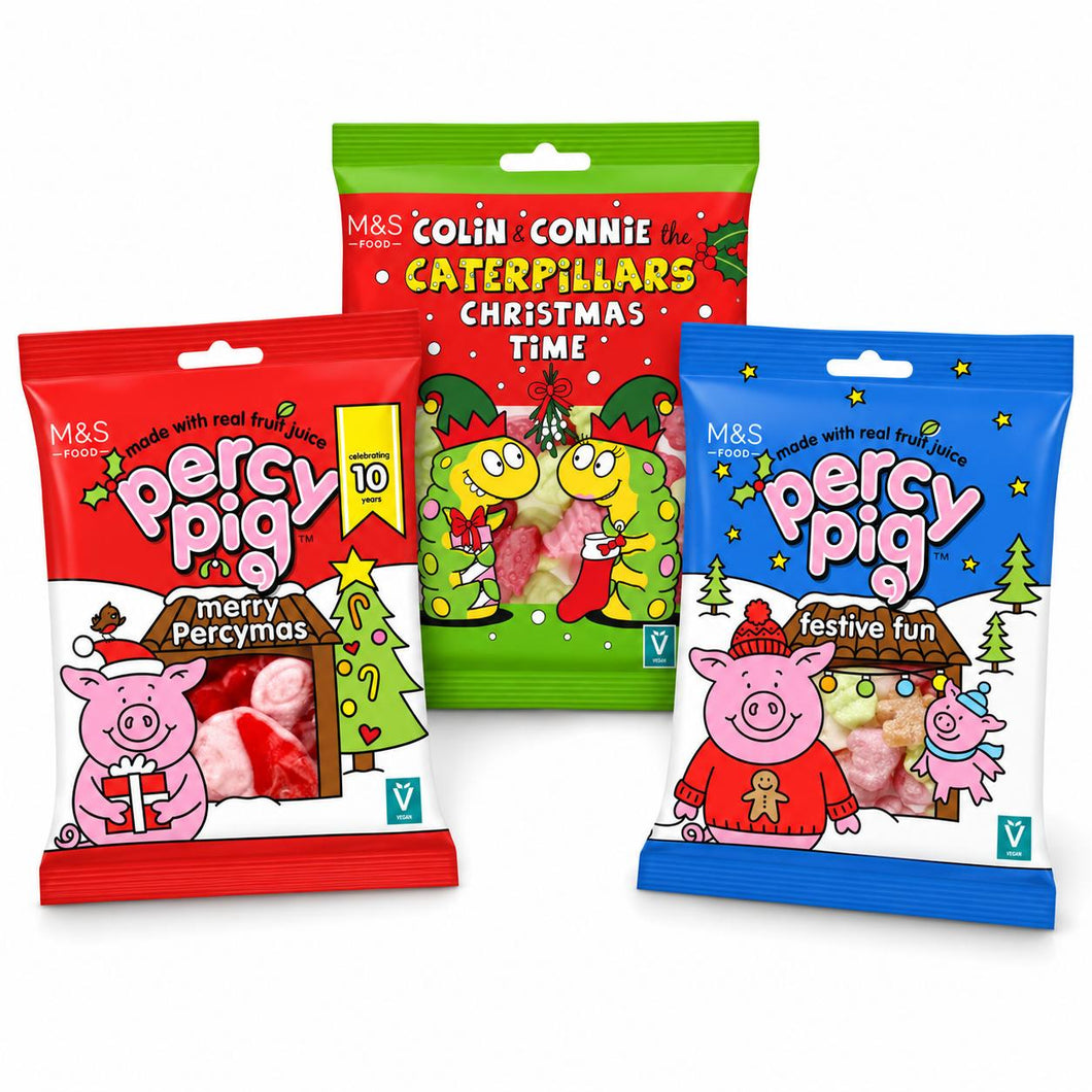 M&S Percy Pig & Colin and Connie Christmas Sweets Bundle – 3 Packs 4
