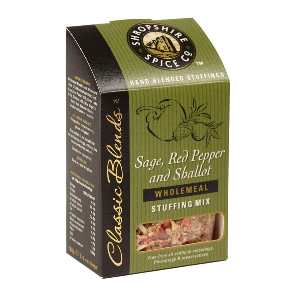 Shropshire Spice Co. Sage, Red Pepper & Shallot Wholemeal Stuffing Mix 150G