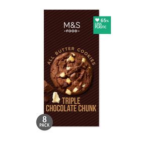 M&S Triple Chocolate Chunk Cookies, 200g