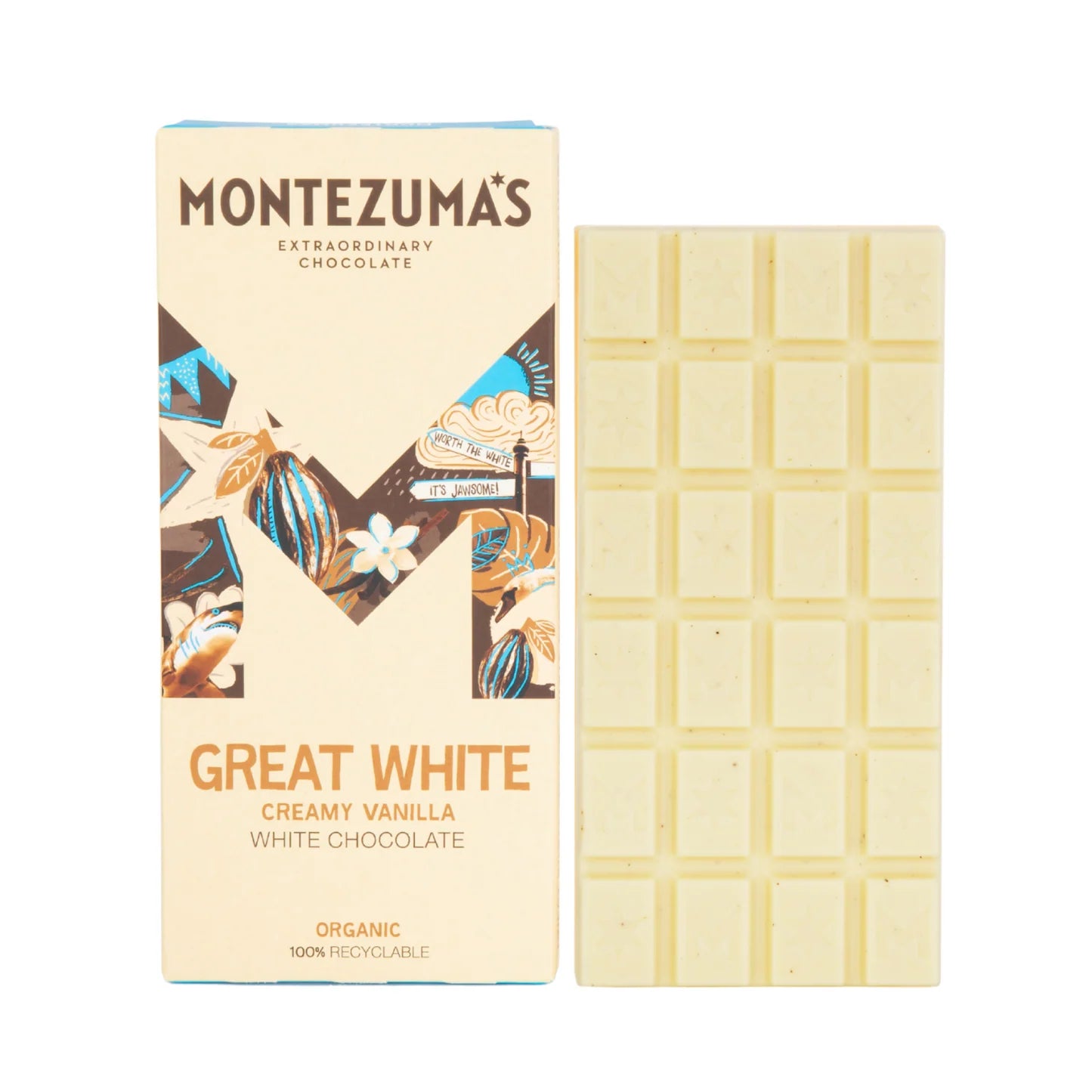 Montezuma's Great White - Organic Creamy Vanilla White Chocolate Bar 90G