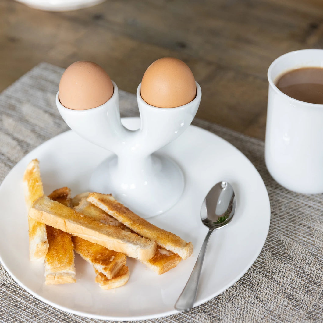White Porcelain Double Egg Cup