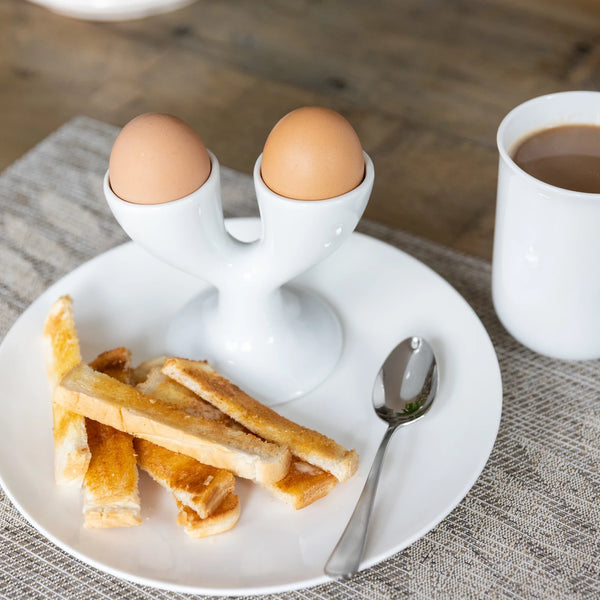 White Porcelain Double Egg Cup