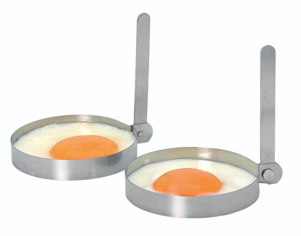 Set of 2 Stainless Steel Round Egg Rings - Make perfect eggs or pancakes!