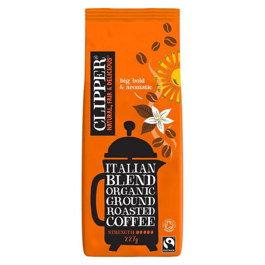 Clipper Italian Blend Organic Ground Roasted Coffee 227G
