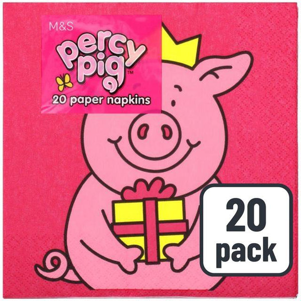 M&S Percy Pig Napkins, 20 per pack