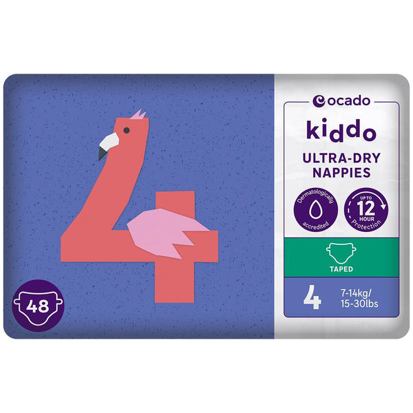 Ocado Kiddo Ultra-Dry Nappies Size 4, 48 per pack