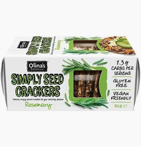 Olina's Bakehouse Gluten Free Simply Seed Crackers Rosemary, 80g