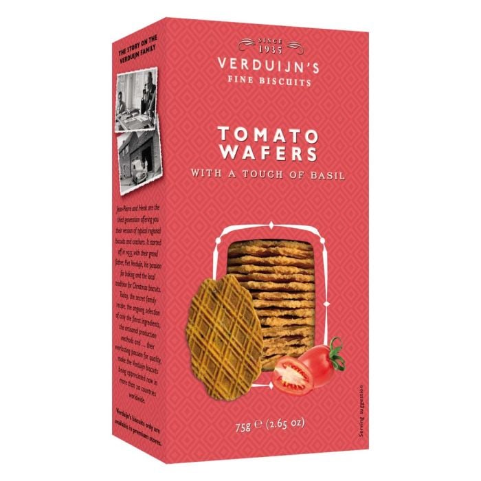 Verduijn's Tomato Wafers With Basil, 75g