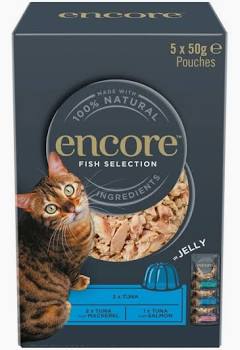 Encore Fish Selection Cat Pouch in Jelly 5x50g