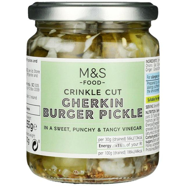M&S Crinkle Cut Gherkin Burger Pickle, 255g