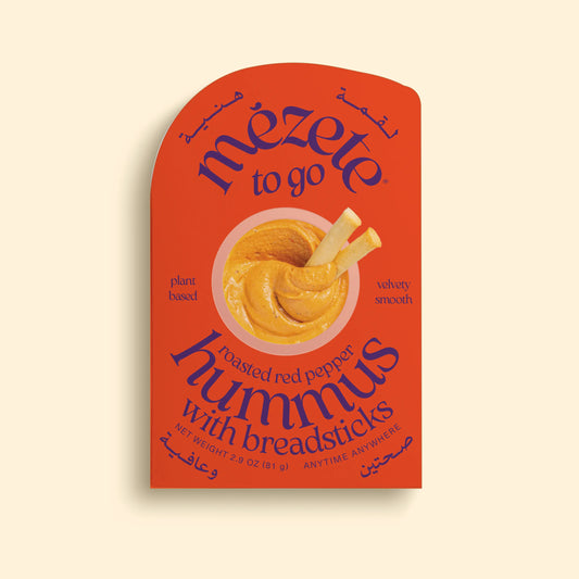 Mezete On The Go Roasted Pepper Hummus With Bread Sticks 92G