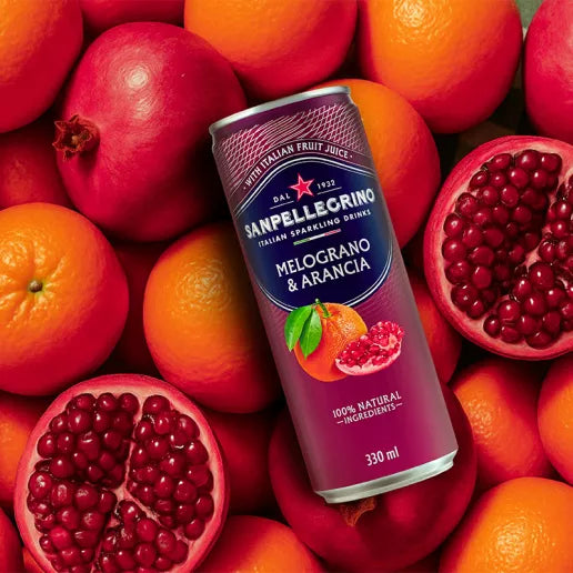 San Pellegrino Sparkling Beverage - Melograno & Arancia (Orange & Pomegranate) 330Ml