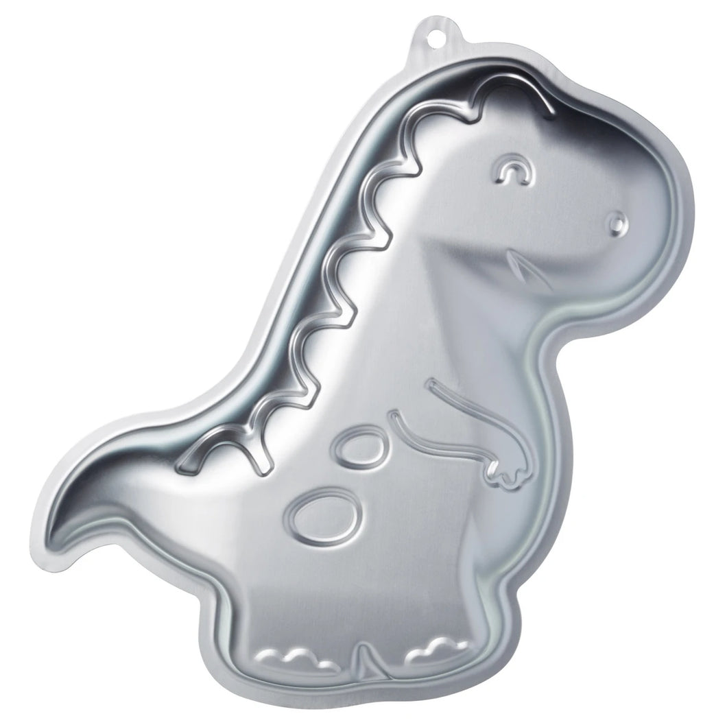 Silver Anodised Dinosaur Shaped Cake Pan - Perfect for Grrrr Dinosaur Birthday Cakes!