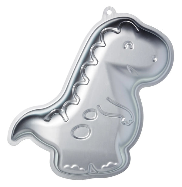 Silver Anodised Dinosaur Shaped Cake Pan - Perfect for Grrrr Dinosaur Birthday Cakes!