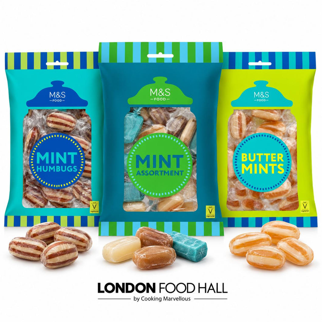 M&S Traditional Mint Sweets Bundle 675g – Mint to Be Together! Humbugs, Butter Mints & Mint Assortment