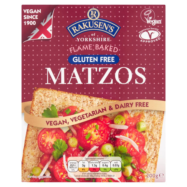 Rakusen's Flame Baked Gluten Free Matzos, 200g