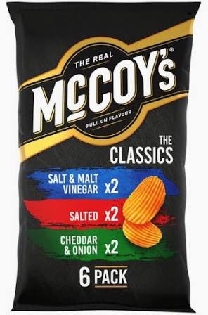 McCoy's Classic Variety Ridge cut Crisps, 6x30g