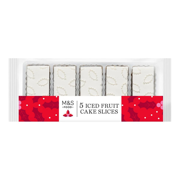 M&S Iced Christmas Fruit Cake Slices