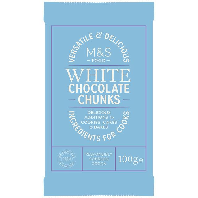 M&S White Chocolate Chunks, 100g