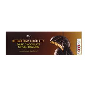 M&S Outrageously Chocolatey Dark Chocolate & Ginger Biscuits, 175g