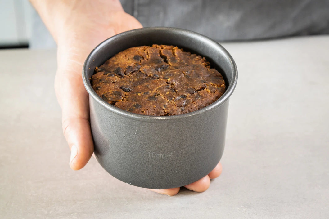 Non-Stick 10cm / 4 Inch Loose Base Deep Cake Tin, for Small Cakes or Pork Pies