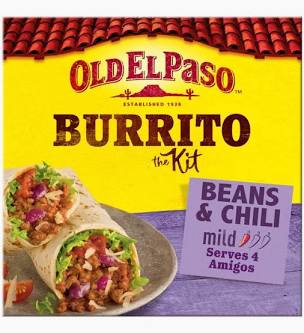Old El Paso Beans & Chili Burrito Kit, 620g