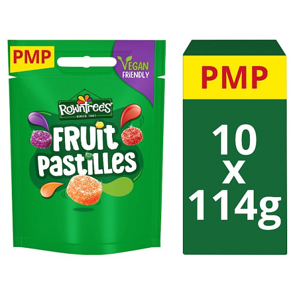 Rowntree's Fruit Pastilles Sweets Sharing Bag, 114g - Case of 10