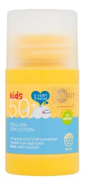 Solait Kids Roll-On Sun Lotion SPF 50, Advanced UVA/UVB Protection, Extra Water Resistant