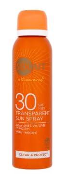 Solait Transparent Sun Spray SPF 30, Advanced UVA/UVB Protection, Water Resistant, Clear & Protect