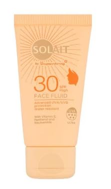 Solait Face Fluid SPF 30 High, Advanced UVA/UVB Protection, Water Resistant, with Vitamin E & Niacinamide