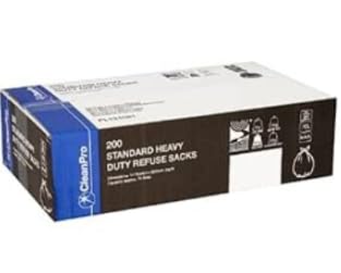 CleanPro Standard Heavy Duty Refuse Sacks, Black, Pack of 200