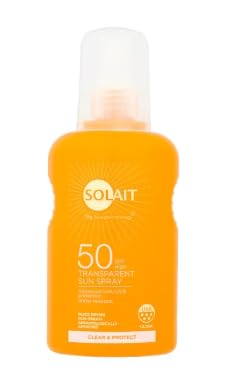 SOLAIT Transparent Sun Spray, SPF 50, Clear & Protect, Lightweight Formula