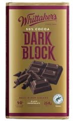 Whittaker's Dark Block Chocolate, 50% Cocoa, Dark Chocolate, 250g