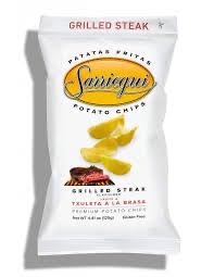 Sarriegui Grilled Steak Potato Crisps | Crispy & Light Potato Chips | Perfect Snack to be Eaten Straight from the Bag | 125g Bag