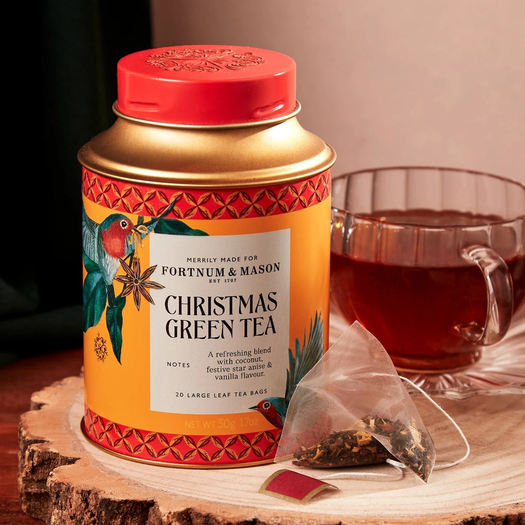 Fortnum & Mason Christmas Green Tea, 20 Silky Tea Bags, 50g