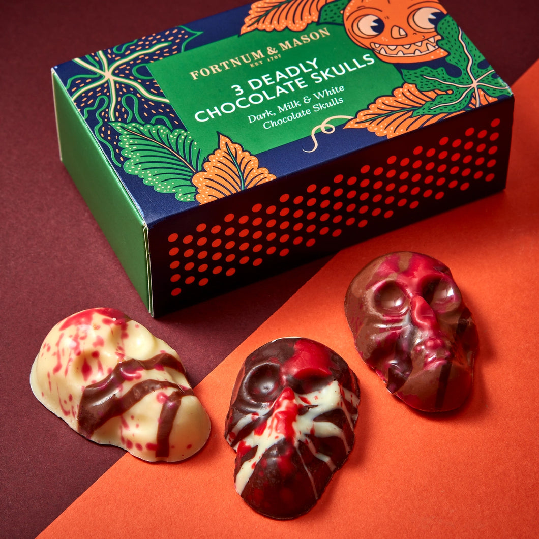 Fortnum & Mason Three Deadly Chocolate Skulls Matchbox, 40g