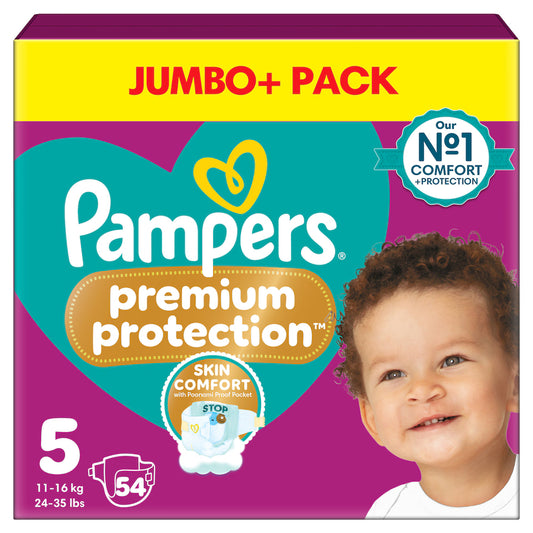 Pampers Premium Protection - Size 5, 54 Nappies
