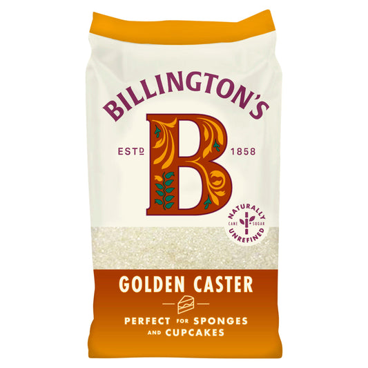 Billington's Natural Golden Caster Unrefined Cane Sugar (1Kg)