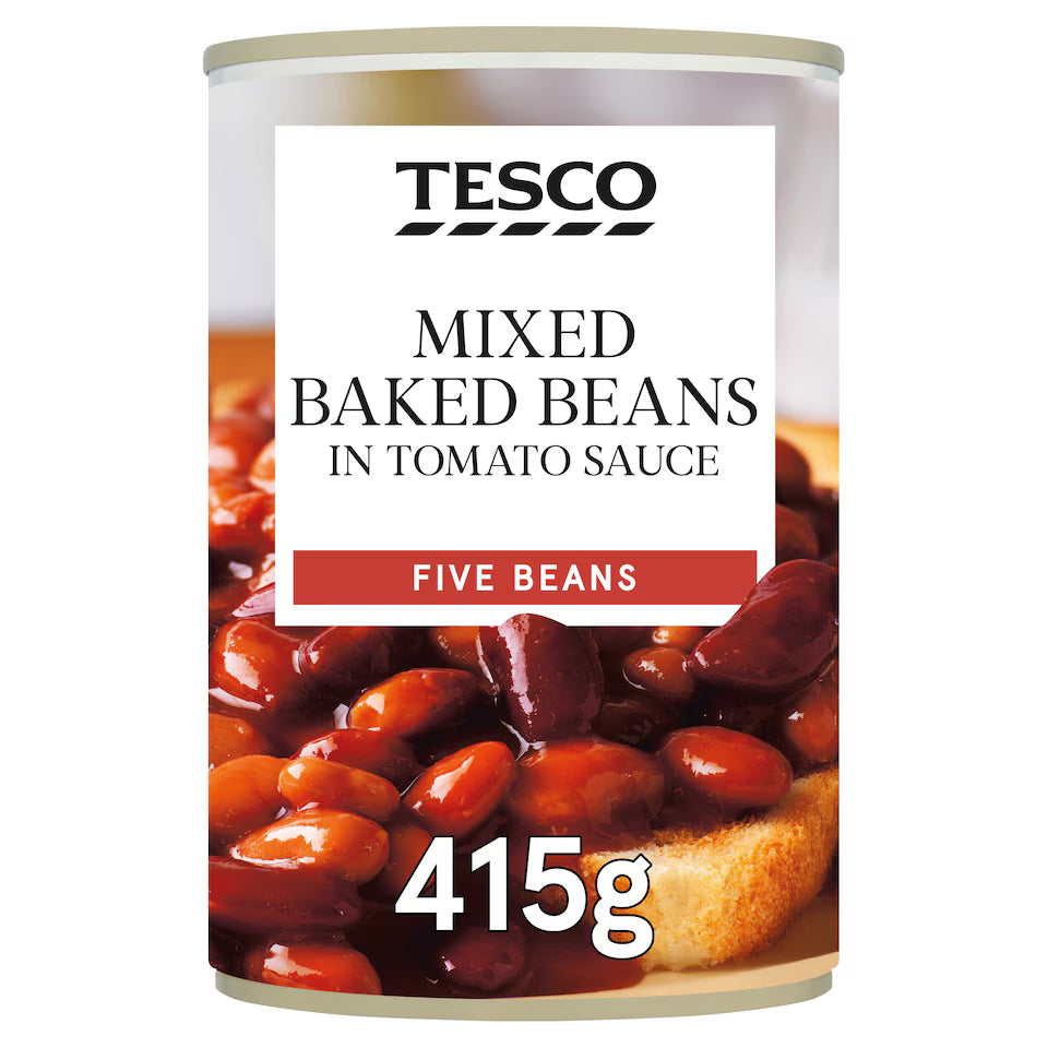Tesco Mixed Baked Beans In Tomato Sauce, 415g